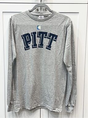 PITT Panthers (University of Pittsburgh) Gray Heathered Long Sleeve TShirt Sz S